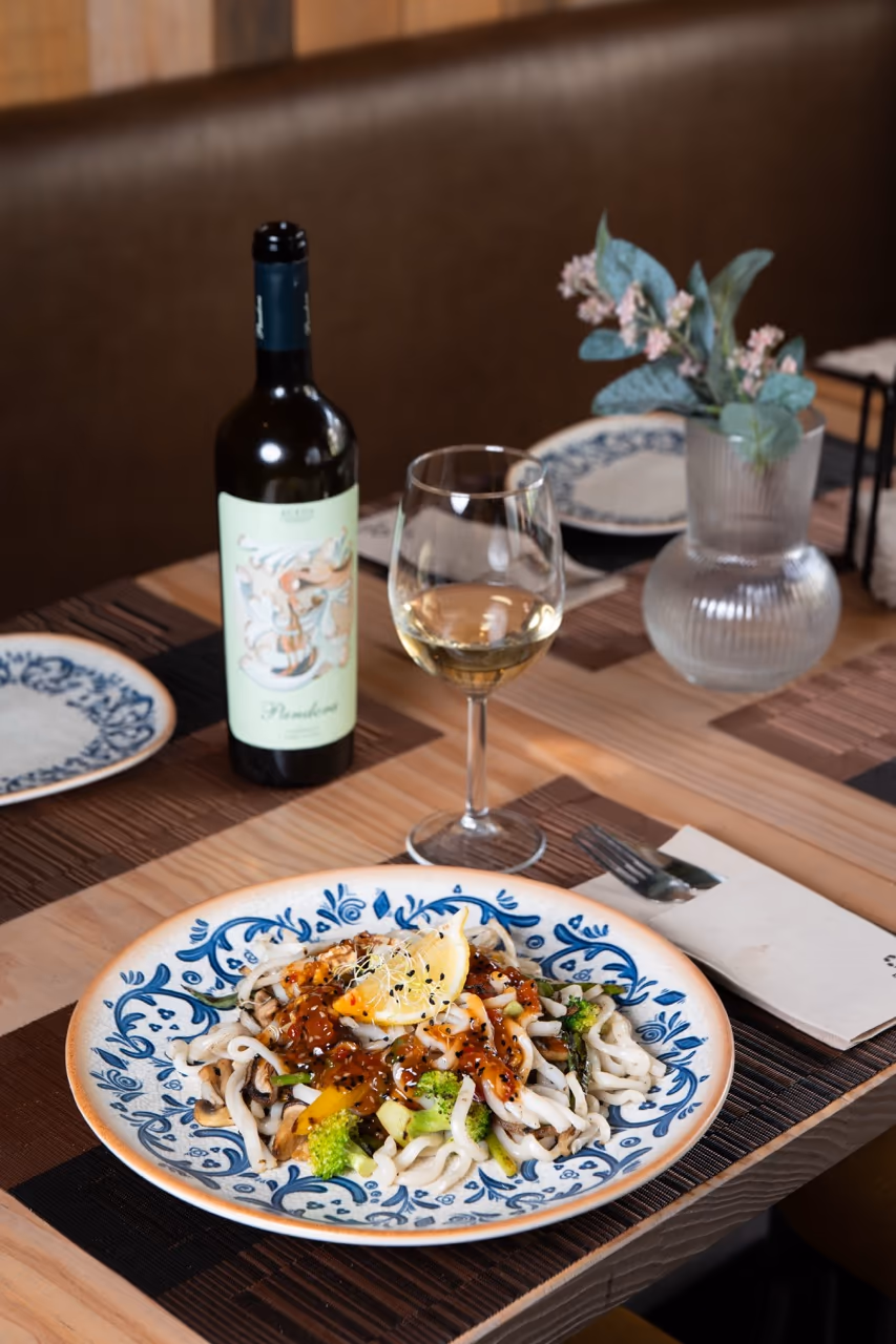 Udon noodles on the table at Paprika Realejo